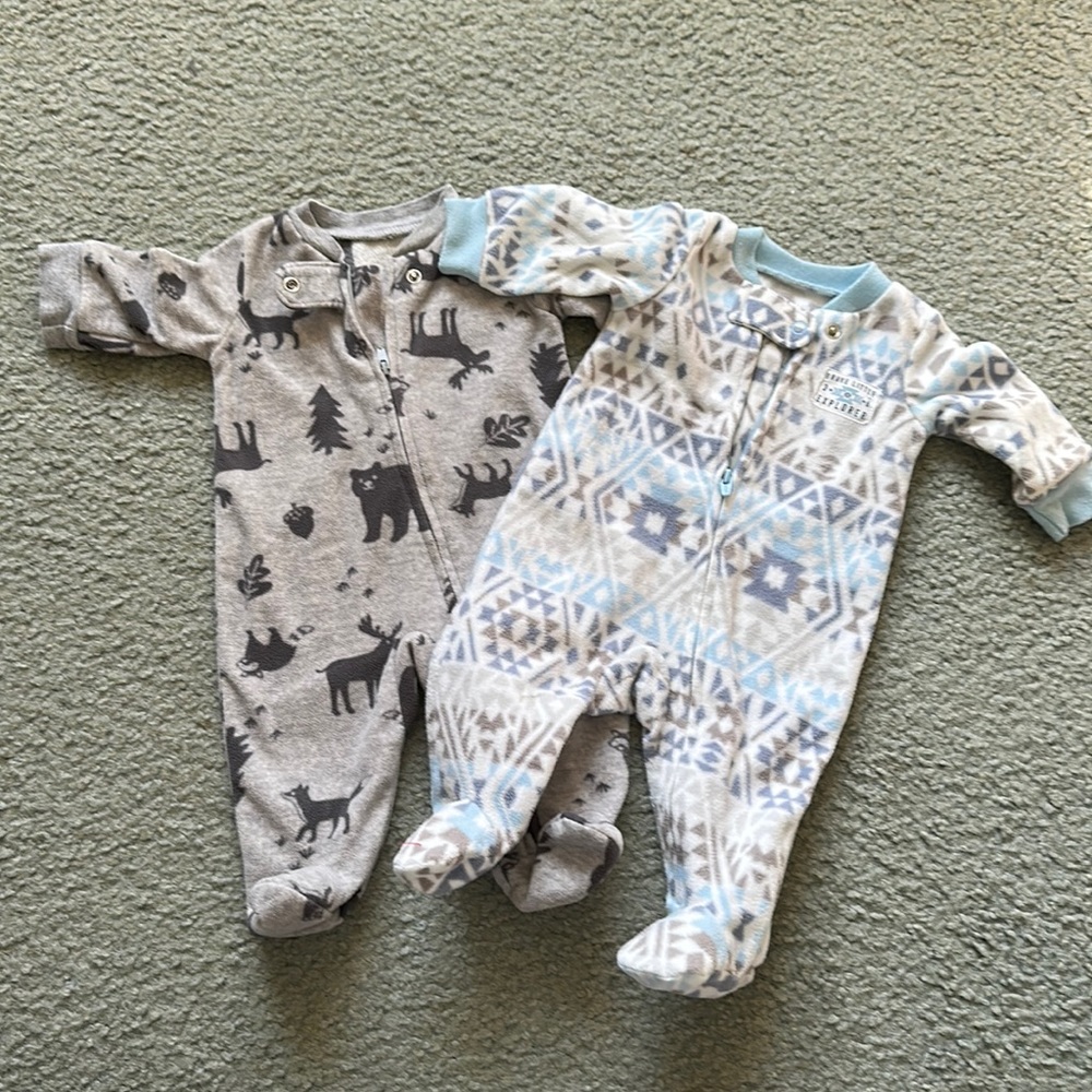 Bundle of fleece onesies